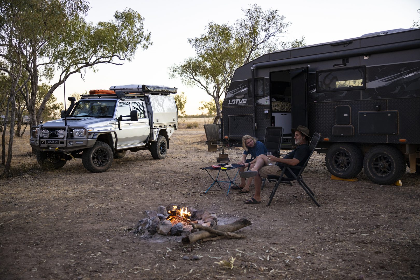 Four-wheel drive and caravan touring in the Australian outback